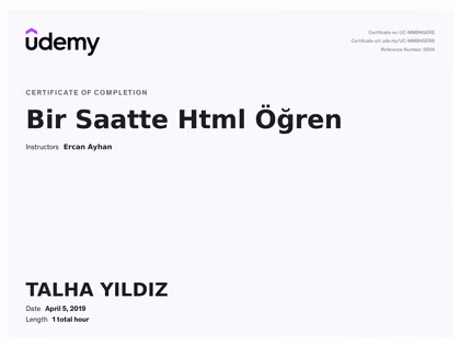 Udemy - HTML Eğitimi