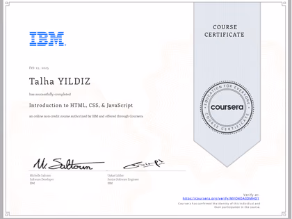 IBM - Introduction to HTML, CSS, & JavaScript